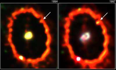 image showing first blob brightening from
1994 to 1997